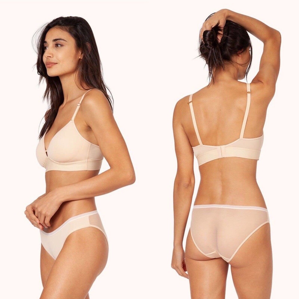 Lively Size 34B The Spacer Bra Toasted Almond Beige Wireless Lightly Padded